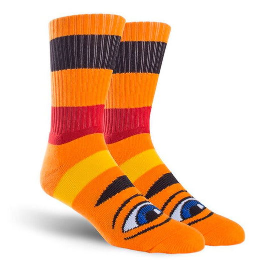 Toy Machine Socks Sect Eye Big Stripe Orange OSFM New Skateboard Sox