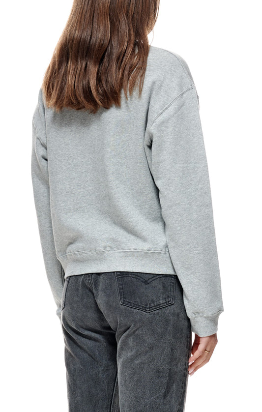 Stussy Womens Shadow Script 90'S Crew Jumper Grey Marle