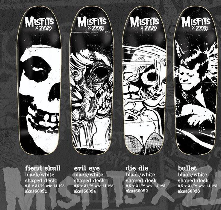 FULL SET Zero Skateboards x MISFITS 4 DECKS (LIMITED EDITION)