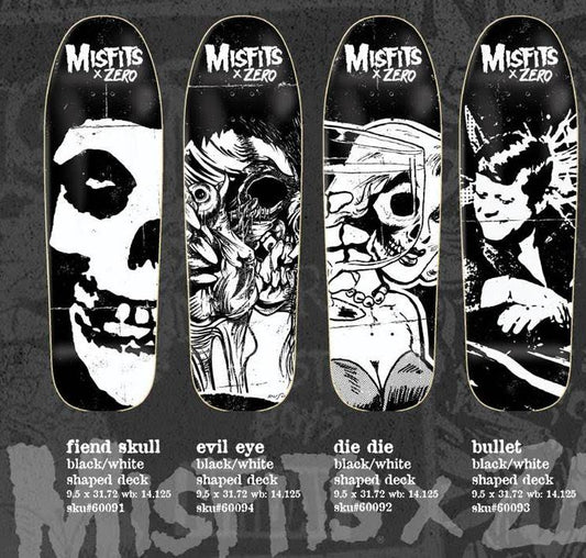 FULL SET Zero Skateboards x MISFITS 4 DECKS (LIMITED EDITION)