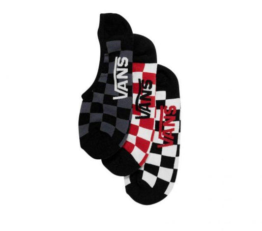 Vans Socks 3 Pack No Show Red White Checker Size 9-13 Invisible Skateboard Sox
