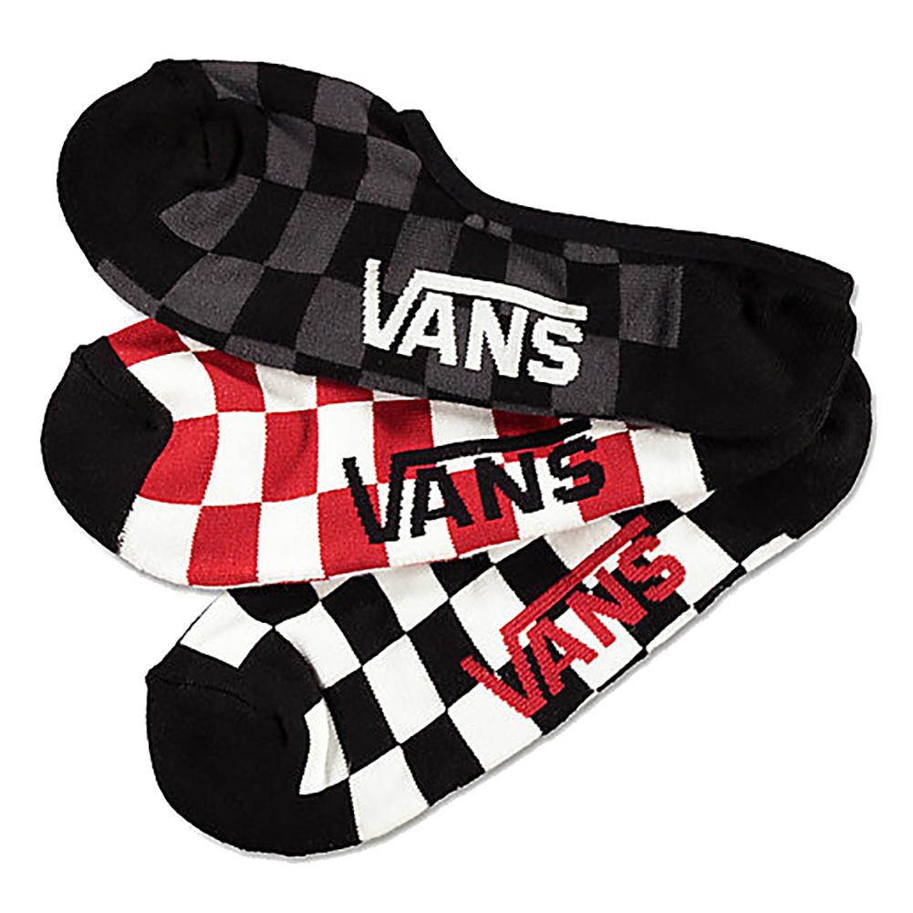 Vans Socks 3 Pack No Show Red White Checker Size 9-13 Invisible Skateboard Sox
