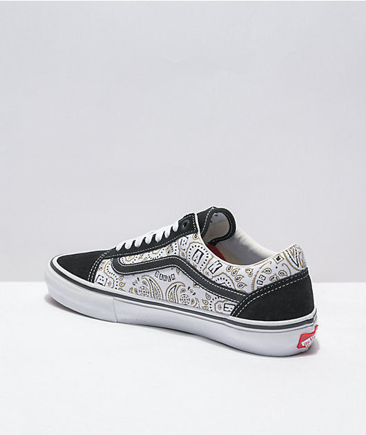 Vans Shoes SKATE Old Skool BAKER BANDANA Black White US Size Skateboard Sneakers