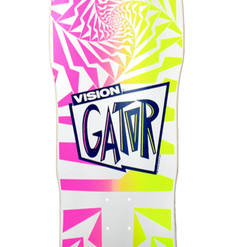 Vision Skateboards Deck Gator II MC White Fade Pink/Yellow 10.25" Reissue