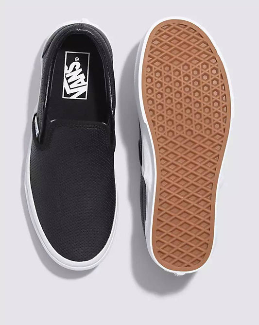Vans Shoes Classic Slip-On Perf Leather Black US SIZE Skateboard Sneakers