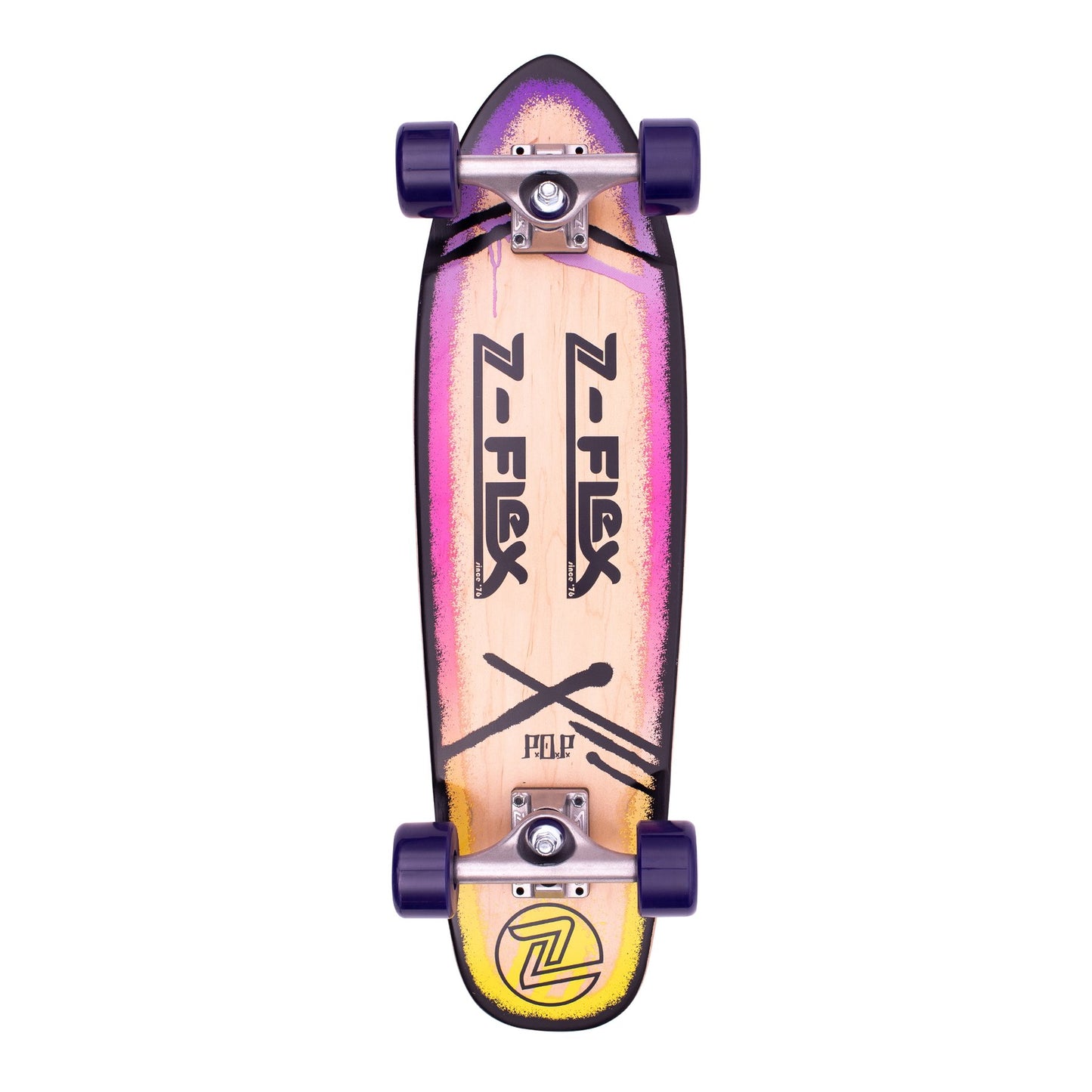 Z-Flex Skateboard Complete P.O.P 27" Purple Fade Cruiser Zflex