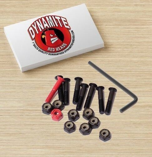Dynamite Forever Bolts Red Heads 1 Inch Skateboard Hardware New