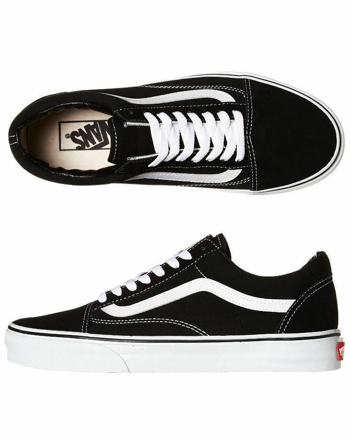 Vans Shoes Old Skool Black White Mens US SIZE Old School Skateboard Sneakers
