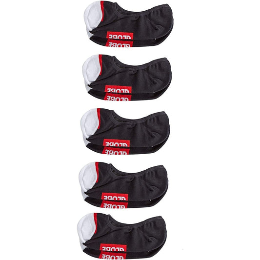 Globe Socks 5 Pack Tipper Black Invisible No Show Size 7-11 Skateboard Sox
