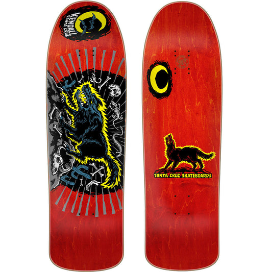 Santa Cruz Skateboard Deck Jeff Kendall Wolf 9.28 Red Stain Reissue