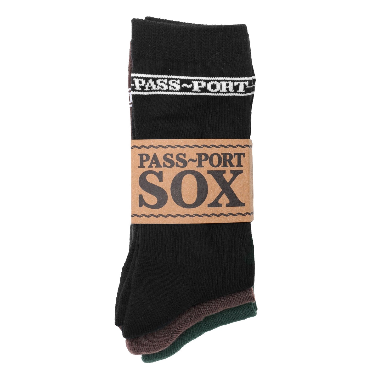 Pass~Port Hi Sox 3-Pack Black / Forest Green / Brown - Passport Sox