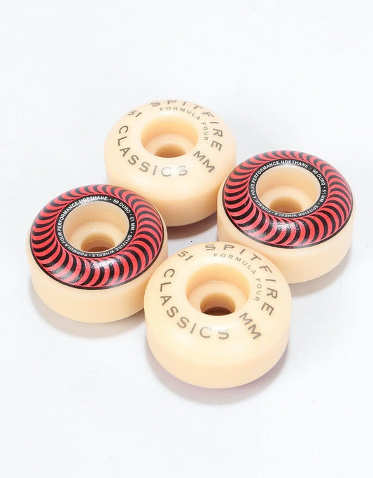 Spitfire Wheels Formula Four Classic Swirl 51mm Red 99d F4