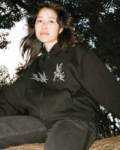 Aerosol Skateboards Angel Zip Hoodie Black