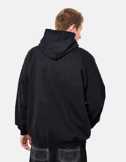 Thrasher Hood Double Flame Neon Black Skateboard Jumper Sweater