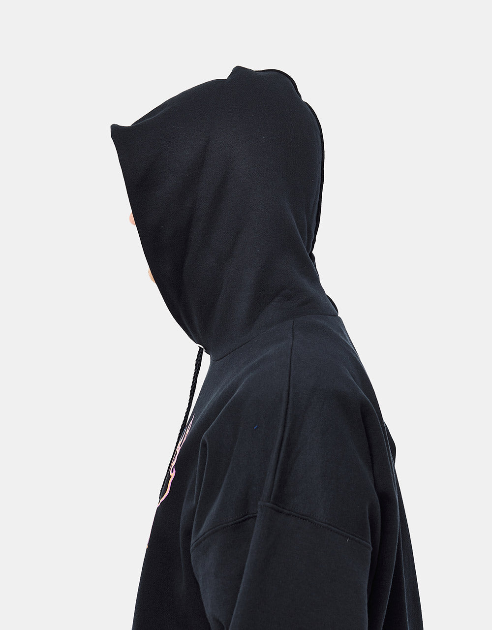 Thrasher Hood Double Flame (Neon) Black Skateboard Jumper Sweater
