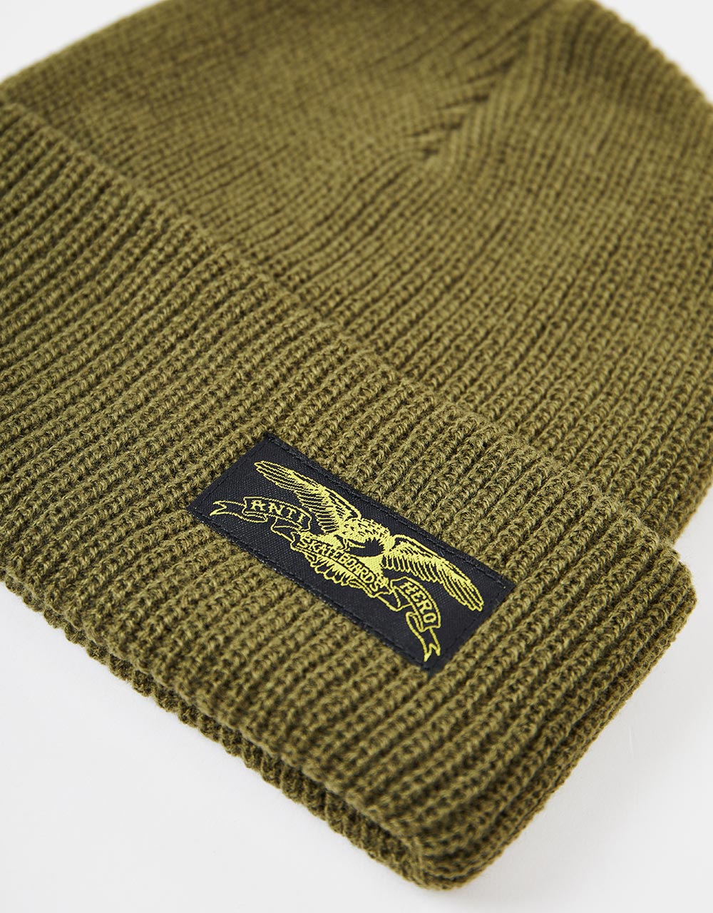 Anti Hero Beanie Stock Eagle Label Olive Osfa Skateboard Headwear
