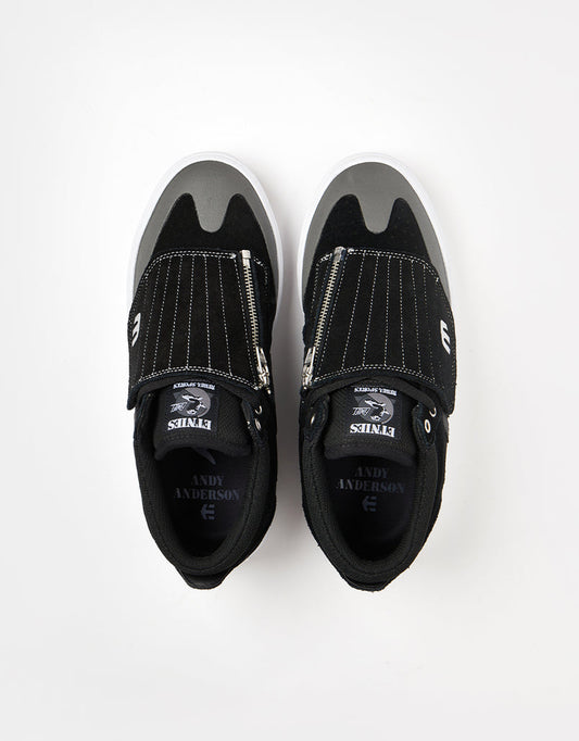 Etnies Shoes Windrow Vulc Mid Andy Anderson Black White Silver Sneakers