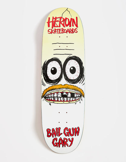 Heroin Skateboard Deck Bail Gun Gary 3 Symmetrical Egg 9.75"