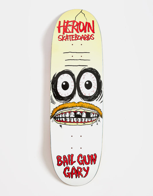 Heroin Skateboard Deck Bail Gun Gary 3 Symmetrical Egg 9.75"