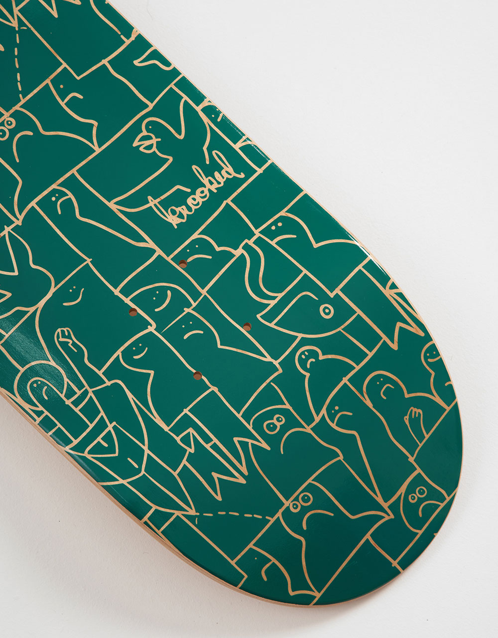 Krooked Skateboard Deck Flock Green 8.38"