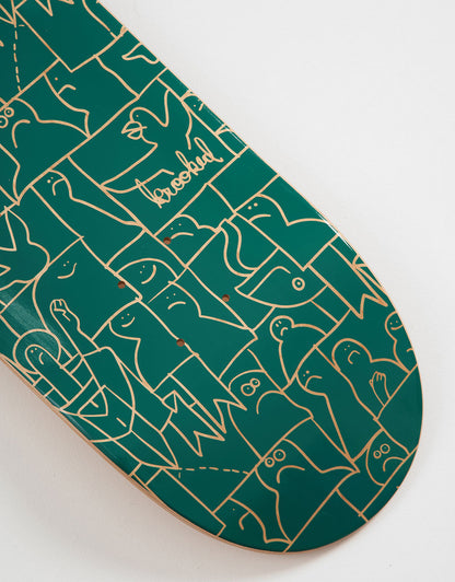 Krooked Skateboard Deck Flock Green 8.38"