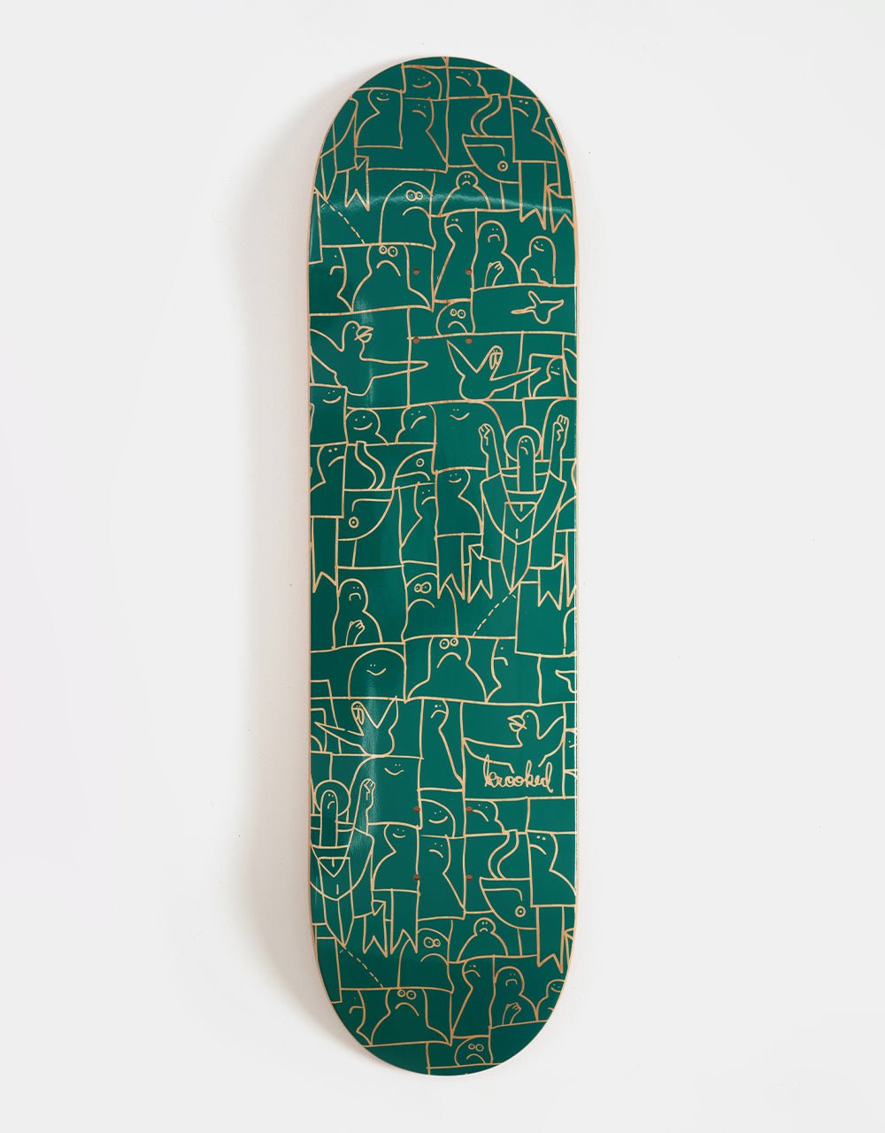 Krooked Skateboard Deck Flock Green 8 38
