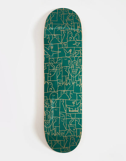 Krooked Skateboard Deck Flock Green 8.38"