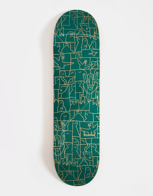 Krooked Skateboard Deck Flock Green 8.38"