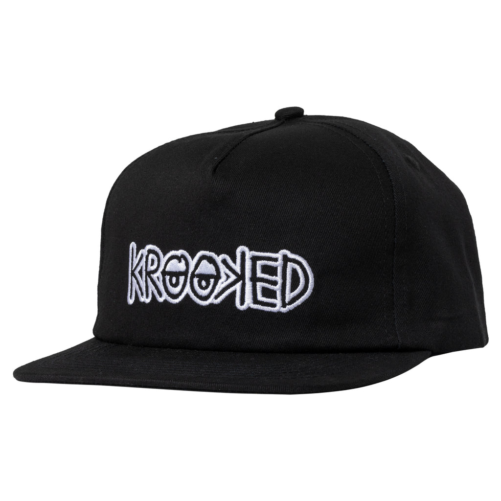 Krooked Cap Krooked Eyes Snapback Black White Skateboard Hat