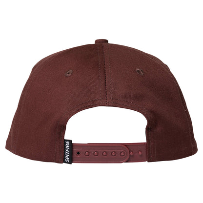 Spitfire Wheels Cap Bighead Snapback Dark Red Black Skateboard Hat