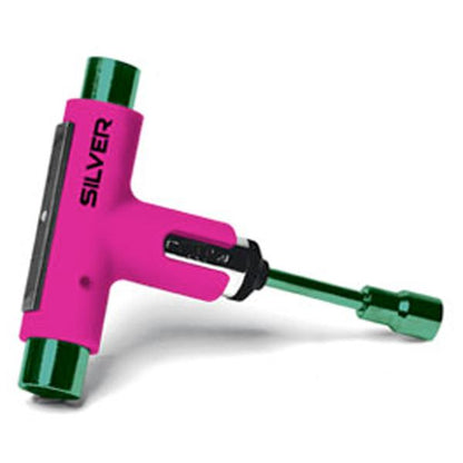 Silver Trucks Skate Tool Neon Pink Green Ratchet Complete Skateboard T Tool