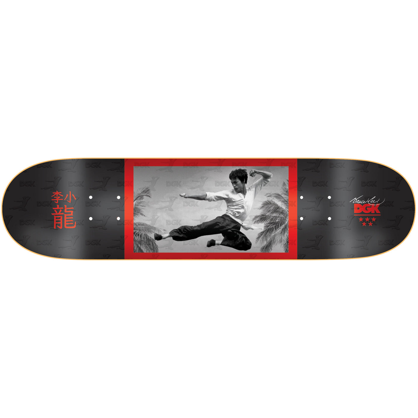 DGK Skateboard Deck Bruce Lee Flying Man Black 8.25"