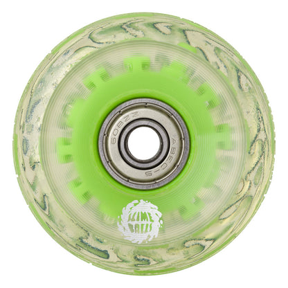 Santa Cruz Wheels Slime Balls 60mm Light Ups Green LED 78a + Abec 5 Bearings