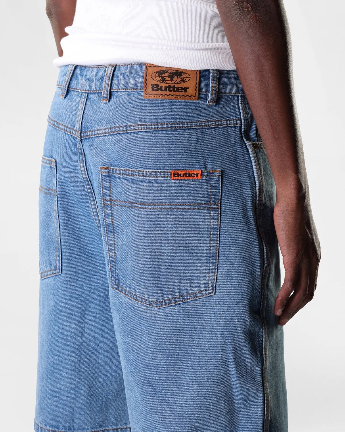 Butter Goods Baggy Denim Shorts Washed Indigo Jorts