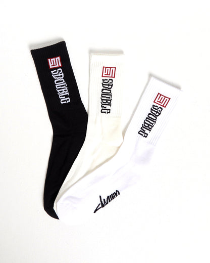 S-Double Socks S Cube Mid Block 3 Pack Assorted OSFA