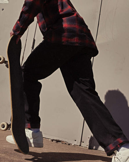 Spitfire x Dickies Pants Flannel Cuff Black A865S Skateboard Work Pant