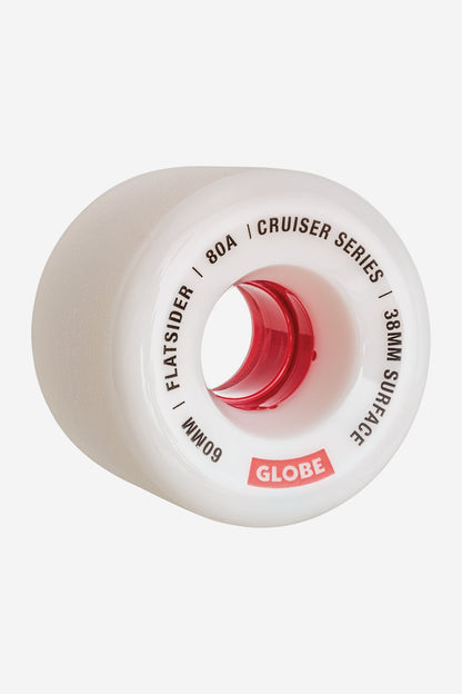 Globe Skateboard Wheels Flatsider Cruiser 60mm White/Red 80a