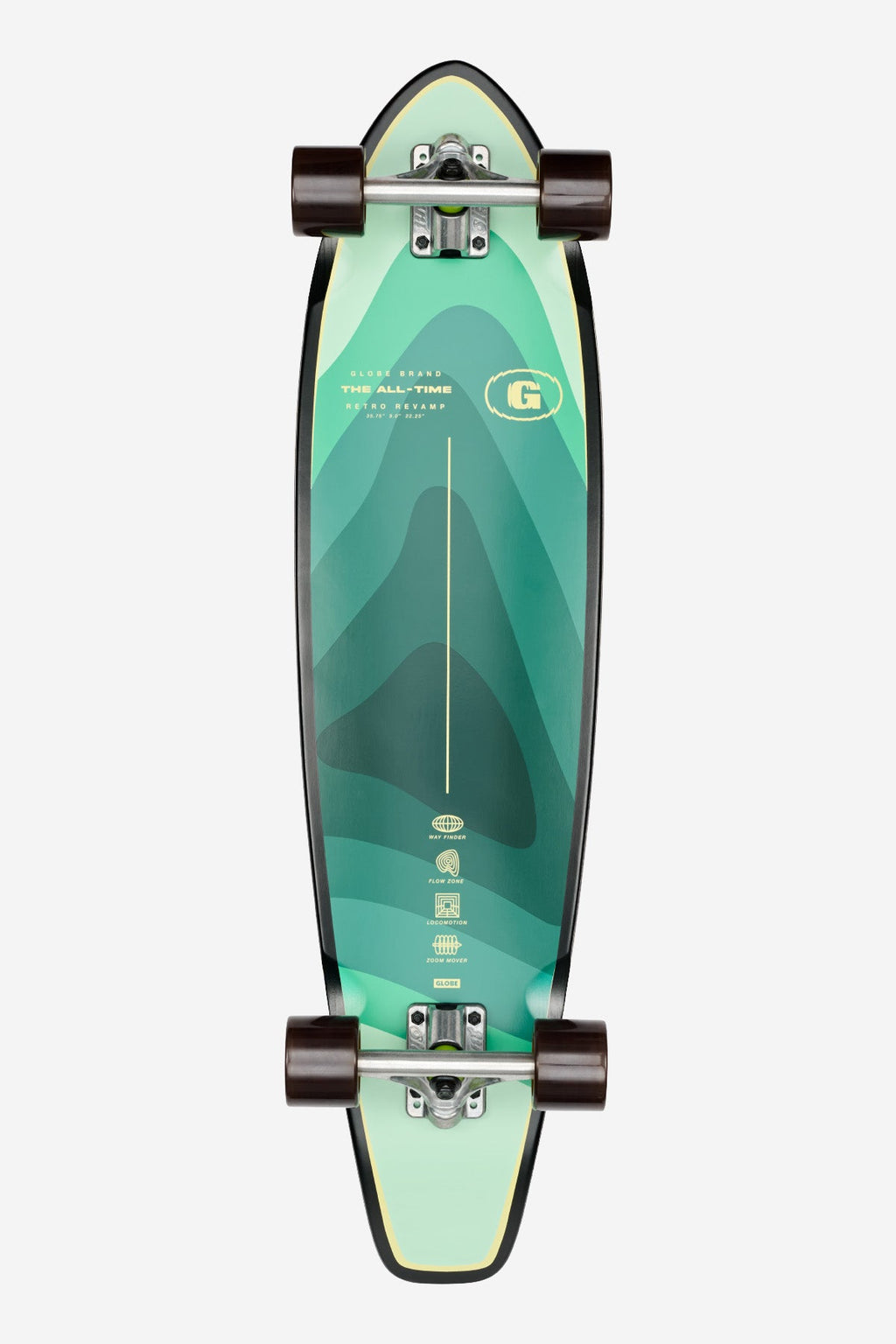 Globe Complete Skateboard All Time Seascape 35 Downhill Longboard