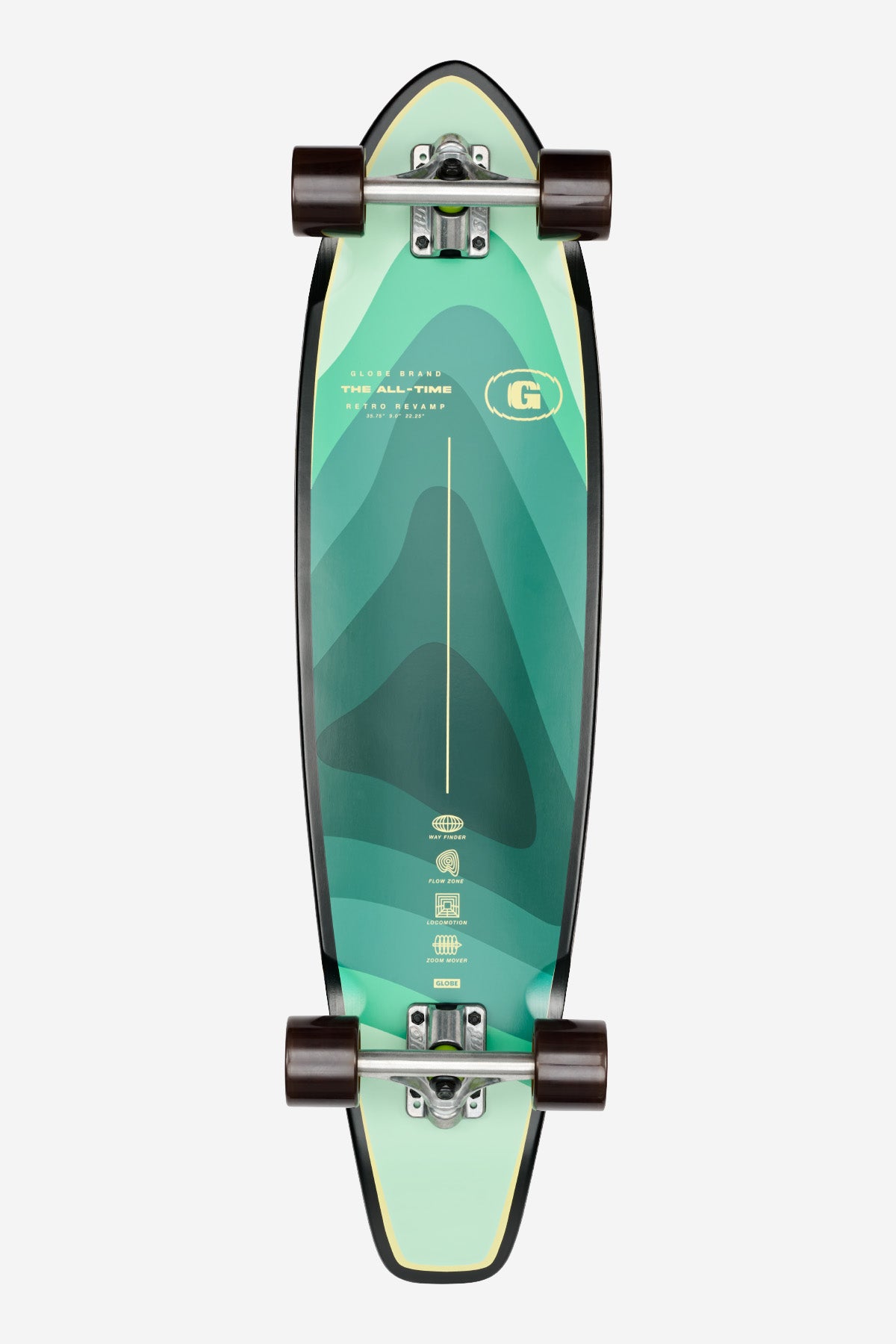 Globe Complete Skateboard All Time Seascape 35 Downhill Longboard