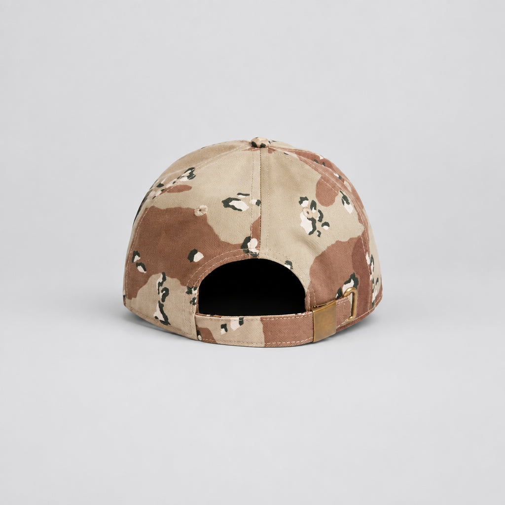 Camouflage baseball cap on a white background