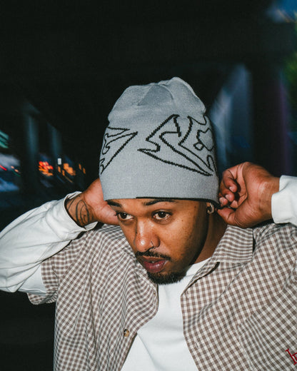 ICHPIG Razor Reversible Skull Beanie - Black / Grey