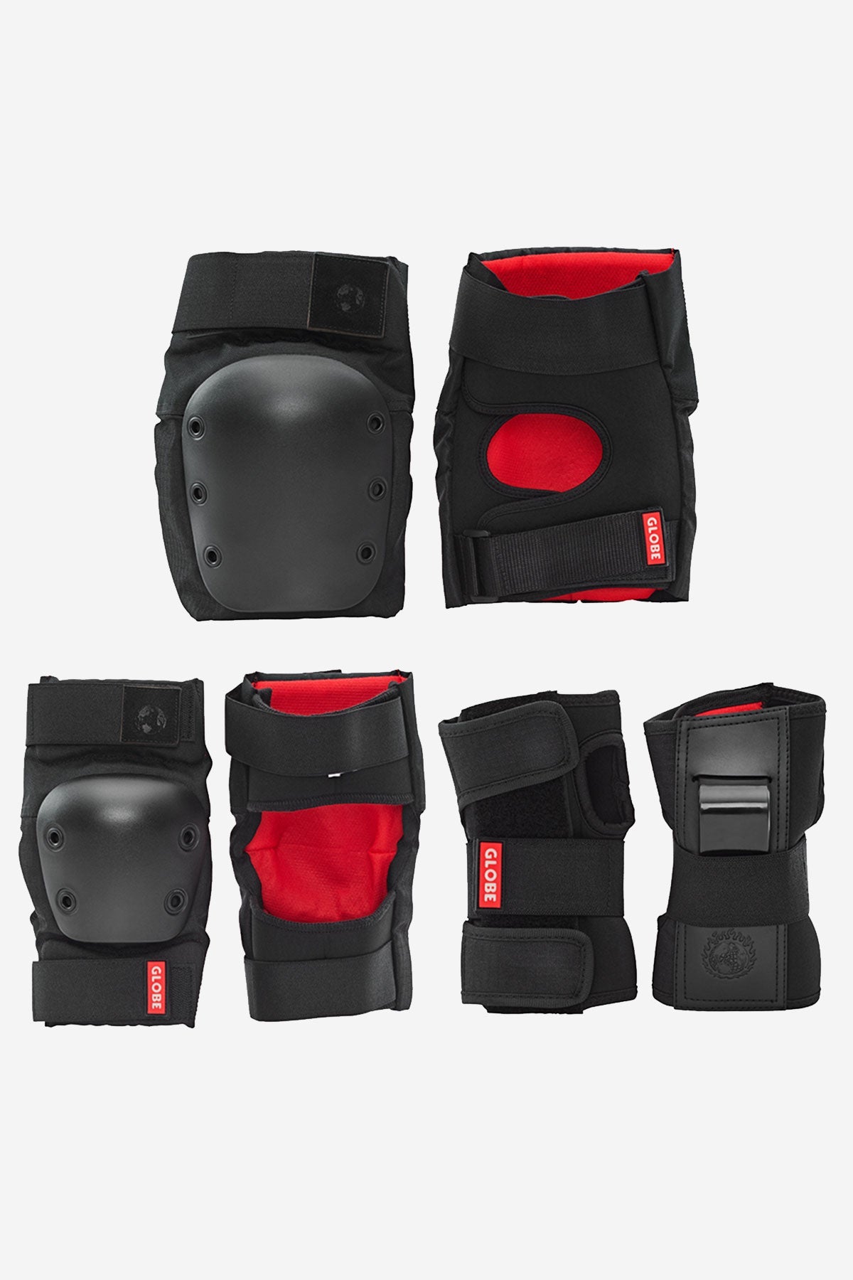 Globe Goodstock Pads Set YOUTH Black Knees Elbows Wrists Combo Pack Safety Gear