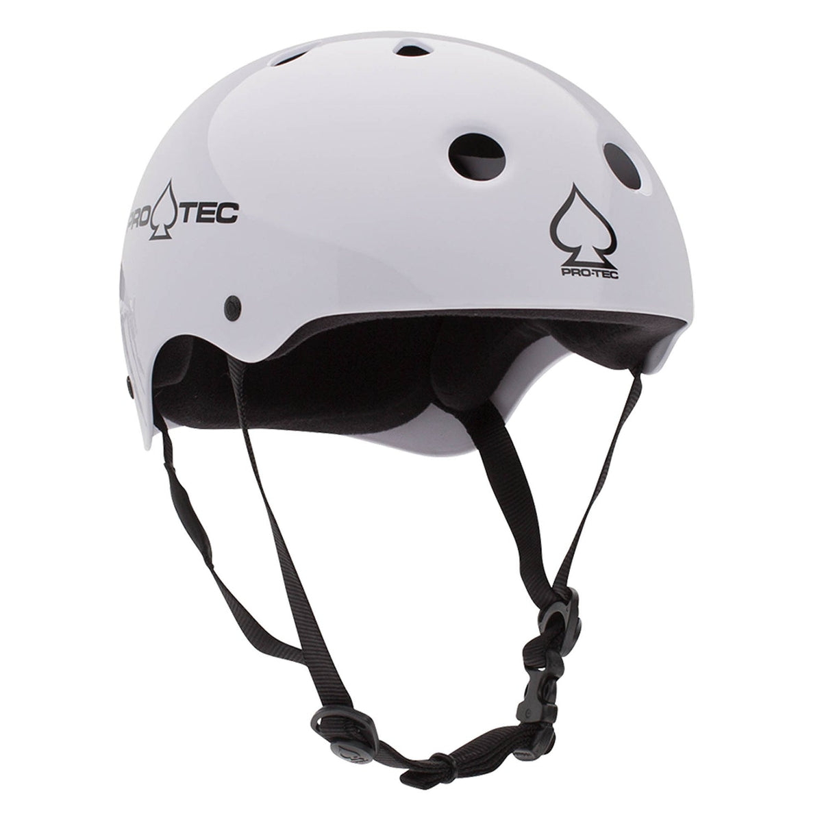 Pro Tec Helmet Classic Skate Gloss White Skateboard Protec Lid