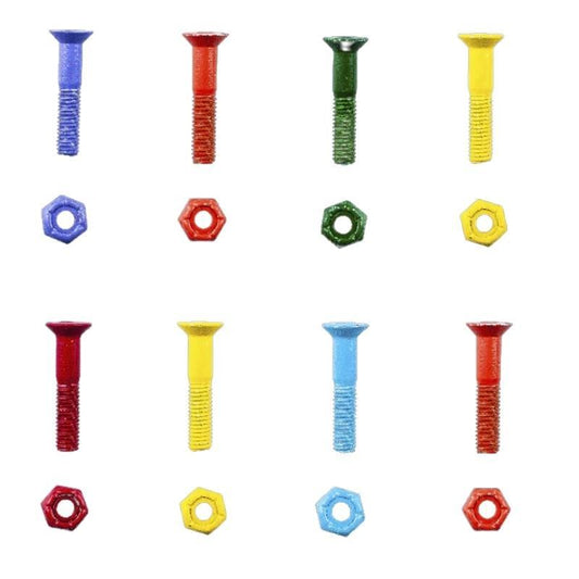Sunday Hardware Allen Key Skateboard Bolts 1" – Multicoloured Mix