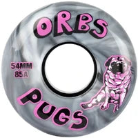 Orbs Wheels Pugs 54mm 85d Black/White Swirl Skateboard Wheels