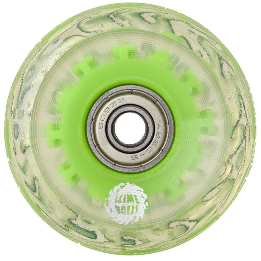 Slime Balls Light Ups 60mm 78a Green LED Wheels + Abec 5 Bearings