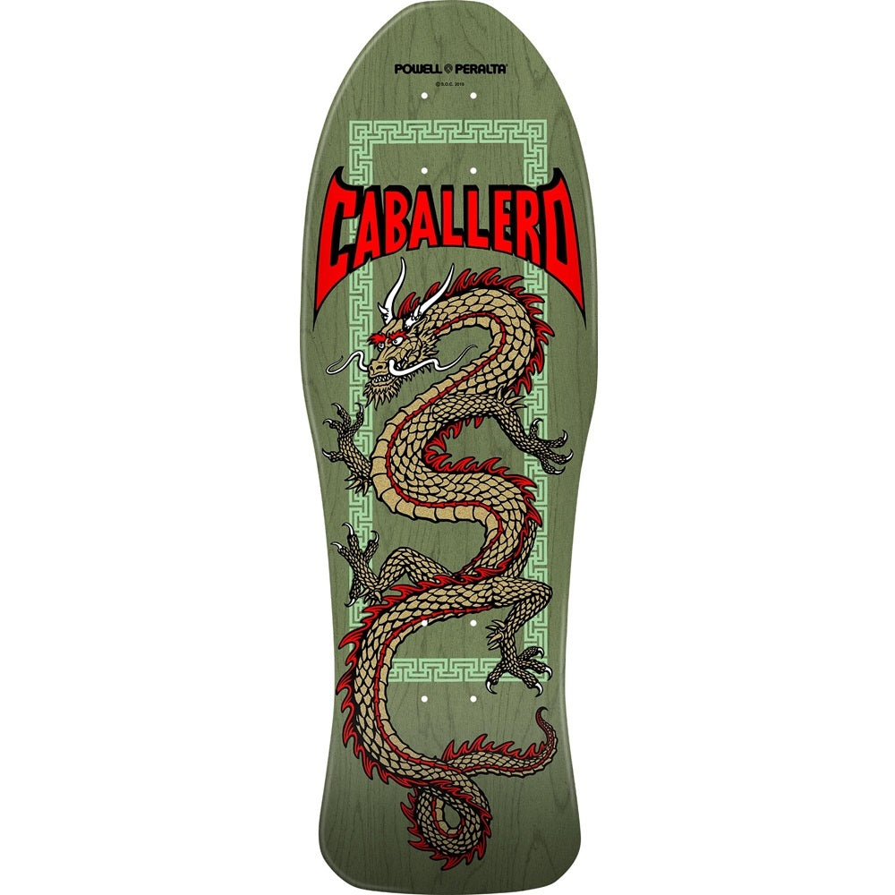 Powell Peralta Skateboard Deck Cab Chinese Dragon Sage Green 10" Reissue