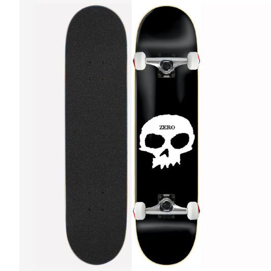 Zero Complete Skateboard Single Skull Black White 8.5" Unassembled