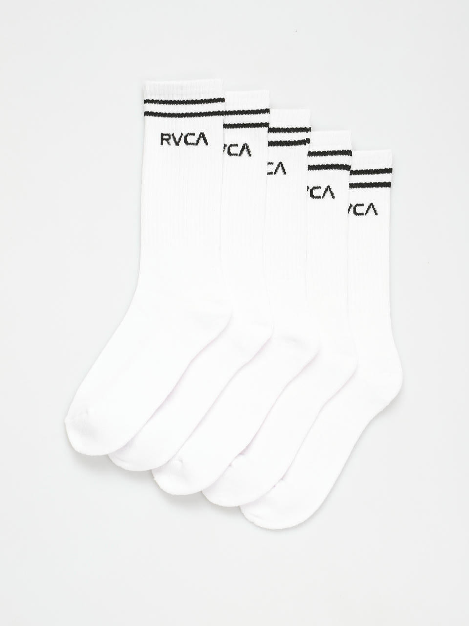 RVCA Socks 5 Pack Union III Crew White Size 7-11 Skateboard Sox