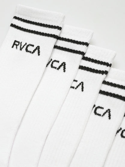 RVCA Socks 5 Pack Union III Crew White Size 7-11 Skateboard Sox